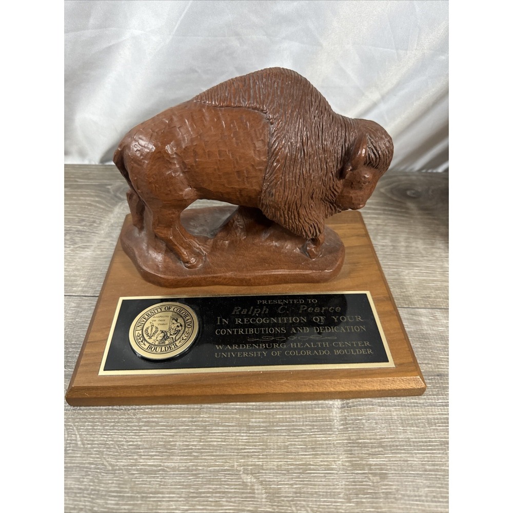 CU Carved Buffalo Handcrafted Reproduction By Red Mill Plague University of CO